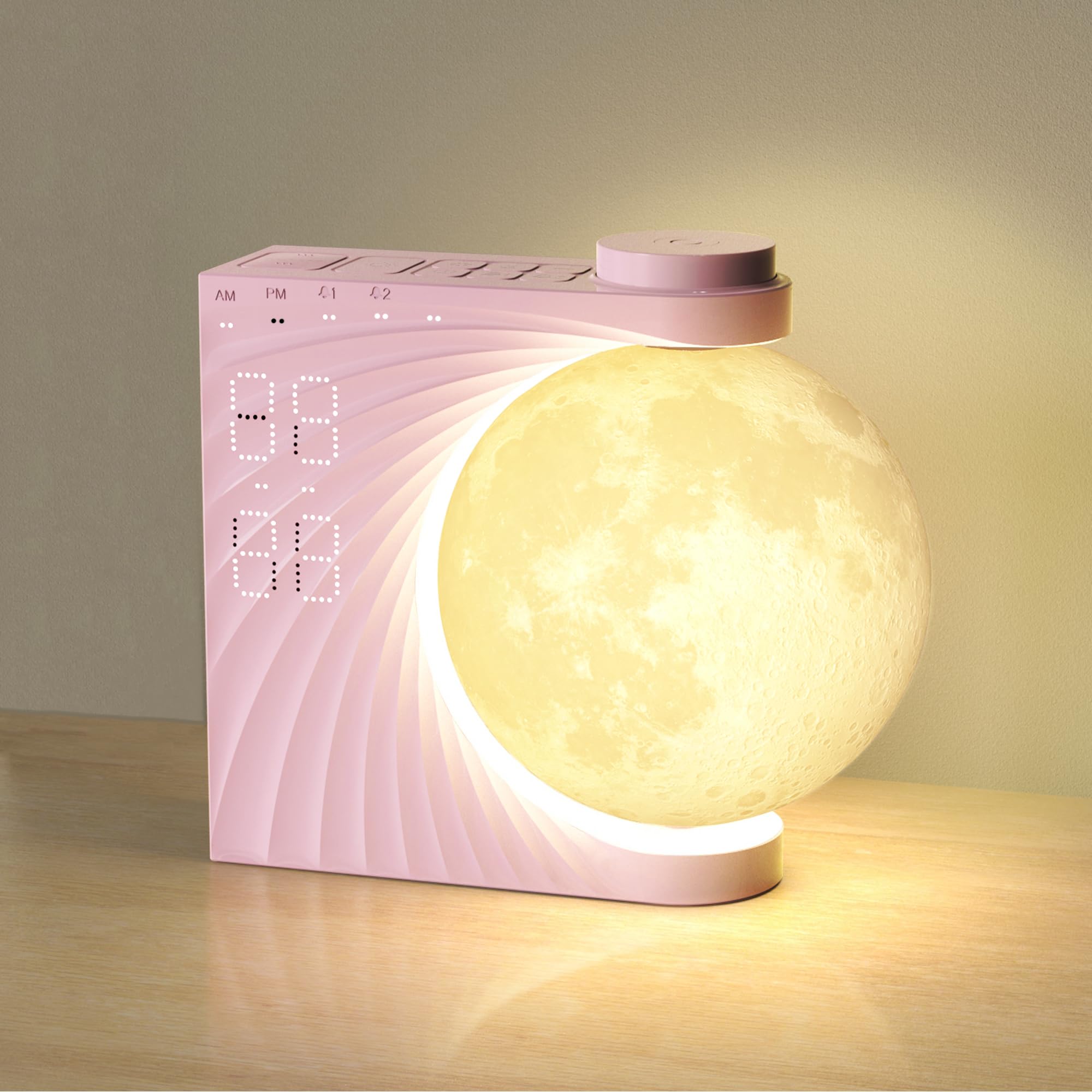 Sunrise Alarm Clock, Wake-Up Light Moon Lamp with Colourful Light